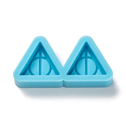 Deep Sky Blue DIY Pendant Silicone Molds, for Earring Makings, Resin Casting Molds, For UV Resin, Epoxy Resin Jewelry Making, Triangle, Deep Sky Blue, 15x31x6mm, Inner Diameter: 11x13mm