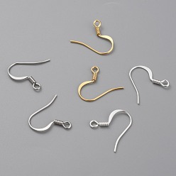 Mixed Color Brass Earring Hooks, Ear Wire, with Horizontal Loop, Mixed Color, 16~18x16~18x1.5mm, Hole: 2mm, 20 Gauge, Pin: 0.8mm