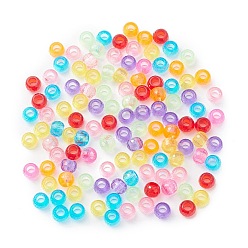 Mixed Color Plastic Beads, Faceted, Barrel, Mixed Color, 9x6.5mm, Hole: 4.2mm, about 1800pcs/500g