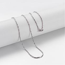 Platinum Brass Chain Necklaces, Coreana Chain, with Lobster Clasps, Platinum, 17.9 inch, 0.94~0.96mm