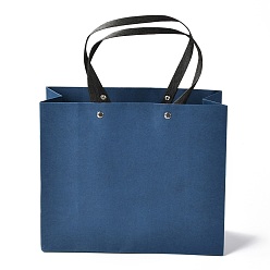 Marina Azul Bolsas de papel rectangulares, con asas de nailon, para bolsas de regalo y bolsas de compras, azul marino, 24x0.4x20 cm