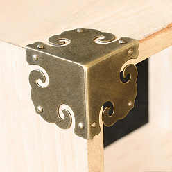 Antique Bronze Brass Corner Protectors, for Furniture, Antique Bronze, 36x36x44mm