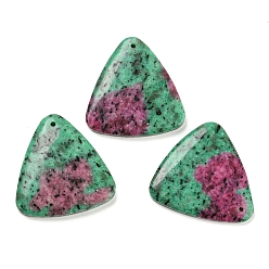 Ruby in Zoisite Natural Ruby in Zoisite Pendants, Triangle, 46x46x6.2mm, Hole: 2mm