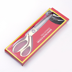 Gold 2cr13 Stainless Steel Tailor Scissors, Sewing scissors, Gold, 195x62x17mm, Box: 24.5x9.5x2cm