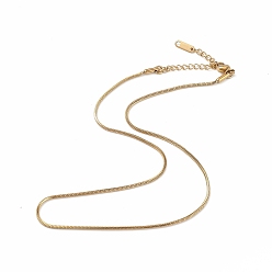 Doré  Placage ionique (ip) 304 collier de chaîne de serpent rond en acier inoxydable pour hommes femmes, or, 15.75 pouce (40 cm)