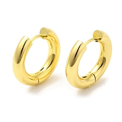 Настоящее золото 18K Серьги-кольца из латуни для женщин с покрытием стойки, долговечный, без свинца и без кадмия, реальный 18 k позолоченный, 6 датчик, 19x20x4 мм