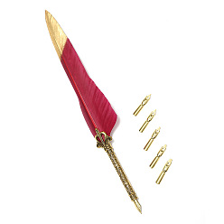Cramoisi Stylo trempé plume, avec pointe de stylo en alliage et pointes de rechange, pour la journée des professeurs, cramoisi, 285x45mm