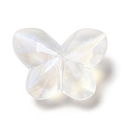 White Plating Acrylic Beads, Butterfly, White, 15.5x20x9.5mm, Hole: 1.6mm, about 378pcs/500g