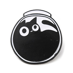 Electrophoresis Black Брошь из сплава с эмалью «Черный кот с чашей», булавка для рюкзака для одежды, электрофорез черный, 30x28x1.5 мм