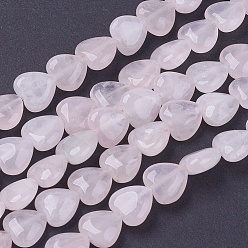 Misty Rose Girlfriend Valentines Day Ideas Natural Rose Quartz Bead Strands, Heart, Misty Rose, 10x10x5mm, Hole: 1mm, about 40pcs/strand, 15.3 inch