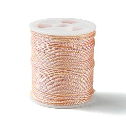 Colorful 17M Rainbow Color Polyester Sewing Thread, 9-Ply Polyester Cord for Jewelry Making, Colorful, 0.6mm, about 18.59 Yards(17m)/Roll