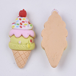 Coloré Cabochons décodés en résine, crème glacée, nourriture imitation, colorées, 37~38x16.5x7.5mm