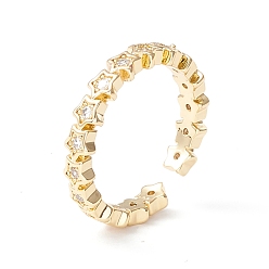Настоящее золото 18K Кольцо-манжета со звездой из прозрачного кубического циркония, изысканное латунное открытое кольцо для женщин, без кадмия и без свинца, реальный 18 k позолоченный, размер США 6 1/2 (16.9 мм)