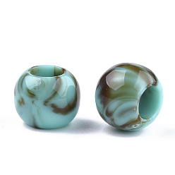 Turquoise Foncé Perles acryliques, style de pierres fines imitation, rondelle, turquoise foncé, 11.5x9.5mm, trou: 5.5 mm, environ 760 pcs / 500 g