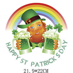 Food Saint Patrick's Day Theme PET Sublimation Stickers, Heat Transfer Film, Iron on Vinyls, for Clothes Decoration, Food, 220x219mm