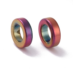 Purple Plated Vacuum Plating Non-magnetic Synthetic Hematite Linking Rings, Donut, Purple Plated, 14x4mm, Inner Diameter: 8.5mm
