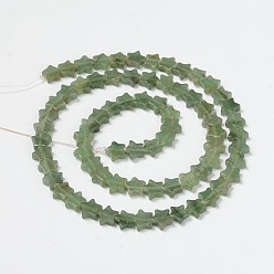 Green Aventurine Green Aventurine Star Bead Strands, Dyed, 6x2.5mm, Hole: 1mm, about 70pcs/strand, 15.3 inch
