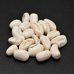 Marron Clair Perles de pépites de coquille naturelle, bisque, 13~18x7~9mm, trou: 1 mm, environ 350 pcs / 500 g