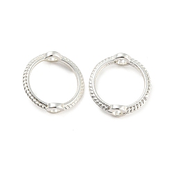 Silver Rack Plating Alloy Bead Frames, Round Ring, Silver, 13x3mm, Hole: 1.6mm