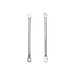 Stainless Steel Color 304 Stainless Steel Links connectors, Bar, Stainless Steel Color, 25x1.2mm, Hole: 1mm