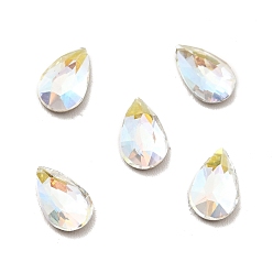 Light Crystal AB K 9 cabujones de diamantes de imitación de cristal, espalda y espalda planas, facetados, lágrima, luz cristal ab, 8x5x2 mm