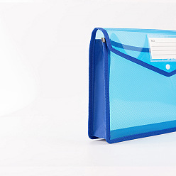 Dodger Blue PP Plastic Documents Pockets, Rectangle, Dodger Blue, 365x75x280mm
