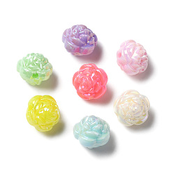 Mixed Color Opaque Acrylic Beads, AB Color Plated, Rose, Mixed Color, 11.5x11mm, Hole: 1.5mm, about 926pcs/500g