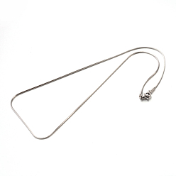 Stainless Steel Color 304 Stainless Steel Snake Chain Necklaces, Stainless Steel Color, 17.7 inch(45cm), 0.9mm