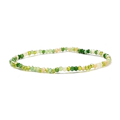 Olive Faceted Round Glass Beads Stretch Bracelet for Teen Girl Women, Olive, Inner Diameter: 2-1/4 inch(5.7cm), Beads: 3x2mm