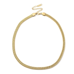 Chapado en Oro Real de 14K Chapado en iones (ip) 304 collar de cadena de malla de acero inoxidable para hombres y mujeres, real 14 k chapado en oro, 14.49 pulgada (36.8 cm)