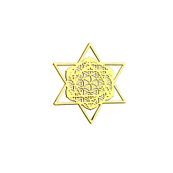 Estrella Pegatinas decorativas autoadhesivas de latón, calcomanías de metal bañadas en oro, para manualidades de resina epoxi, estrella, 30 mm