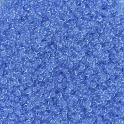 (RR159) Transparent Cornflower Blue MIYUKI Round Rocailles Beads, Japanese Seed Beads, (RR159) Transparent Cornflower Blue, 11/0, 2x1.3mm, Hole: 0.8mm, about 5500pcs/50g