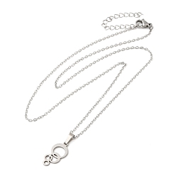 Ring 306 collar colgante de acero inoxidable para mujer, anillo, 17.72 pulgada (45 cm), colgantes: 17.5x9 mm.