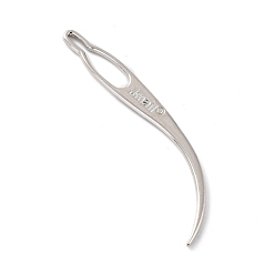 Platino Rastas de hierro herramienta de aguja de interbloqueo, herramienta de ganchillo sisterlock, Platino, 73x9x1.8 mm, agujero: 5.5 mm