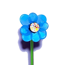 Темно-Голубой Искусственный цветок из стекла, искусственный цветок для внутреннего и наружного украшения, глубокое синее небо, 200 мм