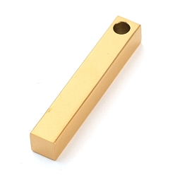 Золотой Ионное покрытие (ip) 304 подвески из нержавеющей стали, прямоугольник / бар, золотые, 30x5x5 мм, отверстие : 3 мм