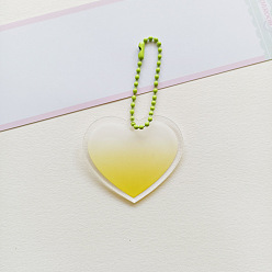 Золотистый Пластиковые заготовки для ключей градиентного цвета, с шаровыми цепей, формы сердца, золотые