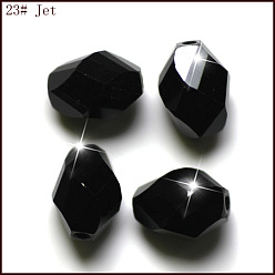 Noir Imitations de perles de cristal autrichien, grade de aaa, facette, Toupie, noir, 6x8mm, Trou: 0.7~0.9mm