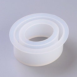 White DIY Bangle Silicone Molds, Resin Casting Molds, For UV Resin, Epoxy Resin Jewelry Making, Oval, White, 82x89x35mm