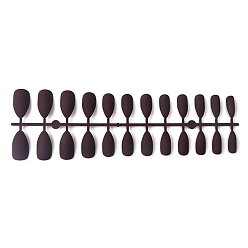 Кокосово-Коричневый Твердый пластиковый пресс с полным покрытием на накладных кончиках ногтей, нейл-арт съемный маникюр слезинка, кокосового коричневый, 19~26x11.6~20 мм, 24 шт / комплект