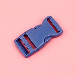 Bleu Ardoise Foncé Boucle à dégagement latéral profilée et réglable en plastique, bleu ardoise foncé, 61x44x14mm, Trou: 38x4mm