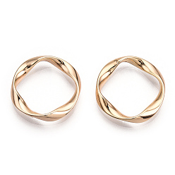 Real 18K Gold Plated Brass Linking Rings, Nickel Free, Real 18K Gold Plated, Twist Ring, 20x3mm, inner diameter: 15mm