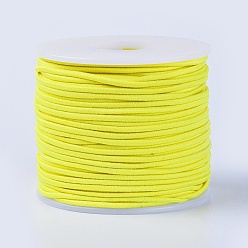 Yellow BENECREAT Elastic Cord, Polyester Outside and Latex Core, Yellow, 2mm, about 54.68 yards(50m)/roll, 1roll/box
