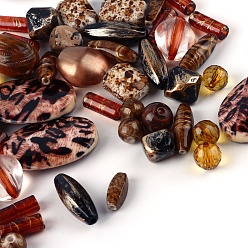 Brun Saddle Perles acryliques, formes mixtes, selle marron, 5.5~28x6~20x3~11mm, Trou: 1~5mm