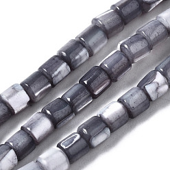 Gray Natural Trochid Shell/Trochus Shell Bead Strands, Dyed, Column, Gray, 3.5x3.5mm, Hole: 1mm, about 111~117pcs/strand, 15.35 inch~15.94 inch(39~40.5cm)