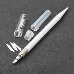 White Plastic & Metal Carving Tools, Metal Sculpting Knife, for  Wood Carving/DIY Scrapbook/Crafts Supplies, White, 16x1.15cm
