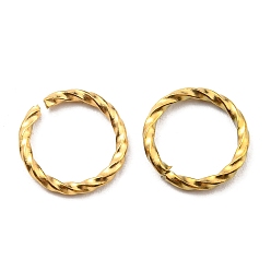 Chapado en Oro Real 18K 304 argollas de acero inoxidable, anillos del salto abiertos, retorcido, anillo redondo, real 18 k chapado en oro, 18 calibre, 10x1 mm, diámetro interior: 7.5 mm