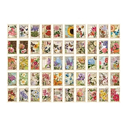 Building 100Pcs 50 Styles Autumn Themed Stamp Decorative Stickers, Paper Self Stickers, for Scrapbooking, Diary Stationery, Butterfly Farm, 50x35mm, 2pcs/style