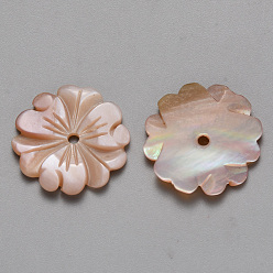 Pink Shell Natural Pink Shell Beads, Flower, 17x2mm, Hole: 1.4mm