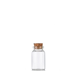 Прозрачный Стеклянная пустая бутылка желаний, с пробкой, колонка, прозрачные, 3x5 см, емкость: 20 мл (0.68 жидких унций)